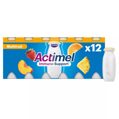 Actimel Multifruit Immune Support Yoghurt Drink Multipack, 12X100g