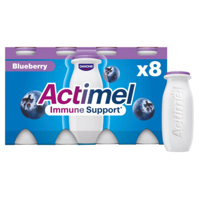 Actimel Blueberry Immune Support Yoghurt Drink Multipack, 8X100g