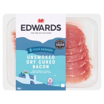 Edwards Thick Unsmoked Dry Cured Bacon 240G