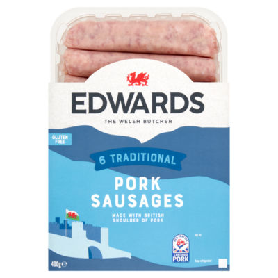 Edwards Of Conwy 6 Traditional Pork Sausages 400g ASDA Groceries