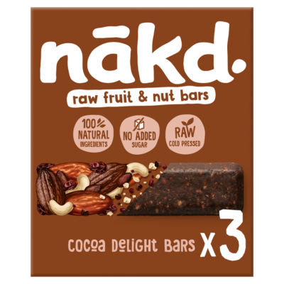 NAKD nakd. Cocoa Delight Fruit & Nut Bars 3 x 35g