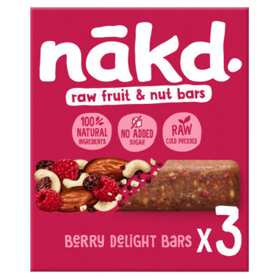 NAKD . Berry Delight Fruit & Nut Bars 3x35g
