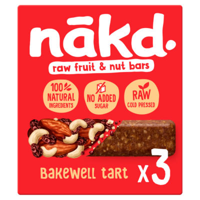 NAKD . Bakewell Tart Fruit & Nut Bars 3 x 35g