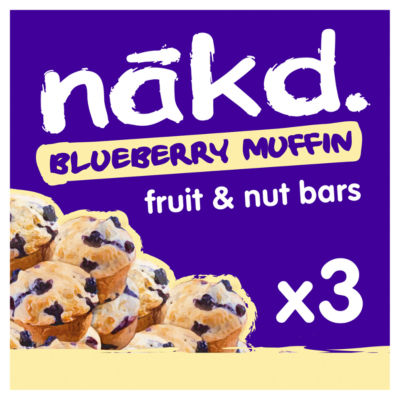 NAKD . Blueberry Muffin Fruit & Nut Bars 3 x 35g