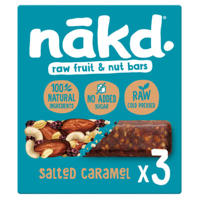 Nakd nakd. Salted Caramel Raw Fruit & Nut Bars 3 x 35g