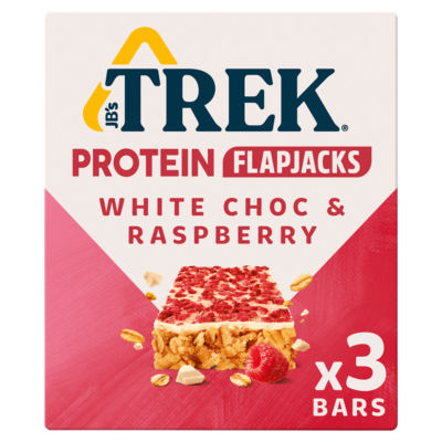 Trek Protein Flapjack White Choc & Raspberry 3 x 40g