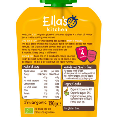 Ella's Kitchen Apples Plus Bananas 120G