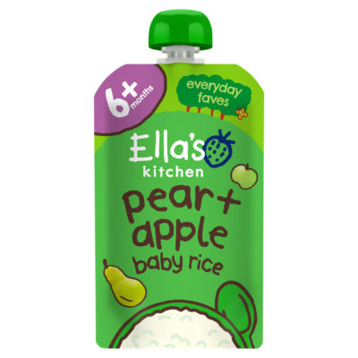 Ella's Kitchen Pear & Apple Baby Rice Baby Food Pouch 4+ Months