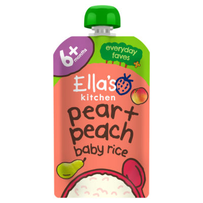 Ella's Kitchen Pears Peach + Baby Rice 6+ Months 120G