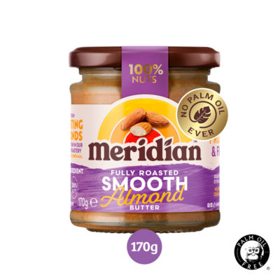 Meridian Smooth Almond Butter Palm Oil Free 170g, folic acid free