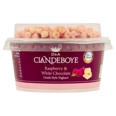 CLANDEBOYE ESTATE Greek Style Yoghurt - Raspberry & White Chocolate 150g