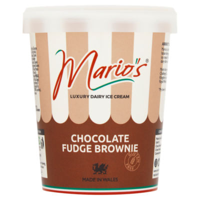 Marios Luxury Dairy Ice Cream Chocolate Fudge Brownie 500ml