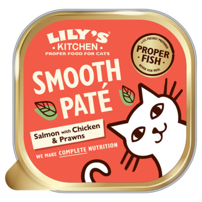 Lily's Kitchen Lily’s Kitchen Smooth Salmon with Chicken & Prawns Paté Complete Adult Cat Food 85g