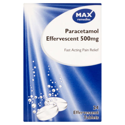 Max Remedies Paracetamol Effervescent 500mg 24 Effervescent Tablets