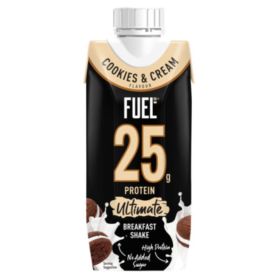 Fuel10K Cookies & Cream 25g High Protein Breakfast Shake Drink 330ml