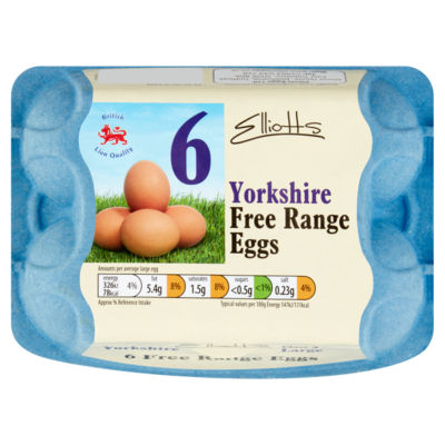Elliotts 6 Yorkshire Free Range Eggs Large