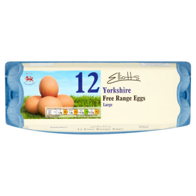Elliotts 12 Yorkshire Free Range Eggs Large
