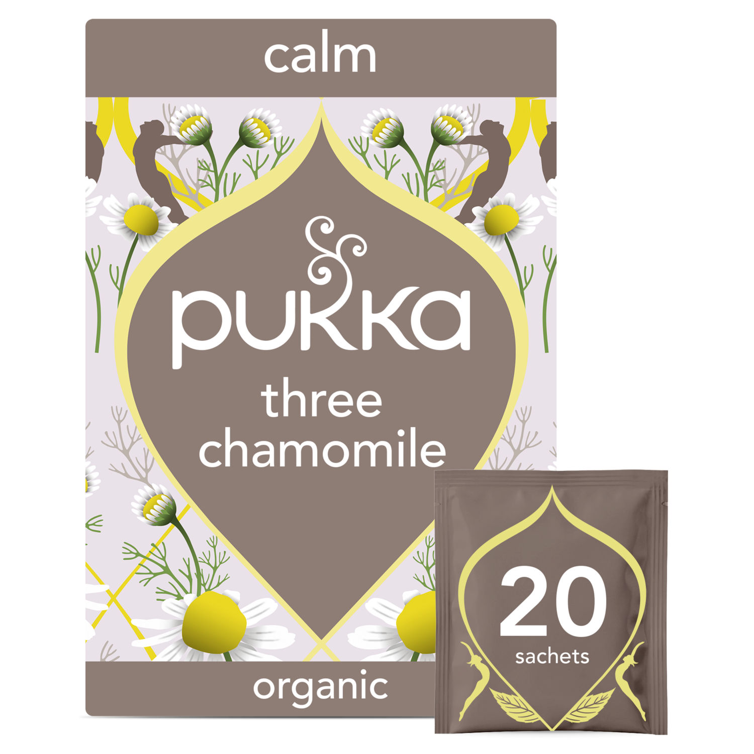 Pukka Organic Three Chamomile Tea Home Compostable Herbal Tea Bags 20 Bags