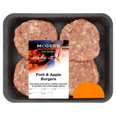 McGees Your Butcher Pork & Apple Burgers