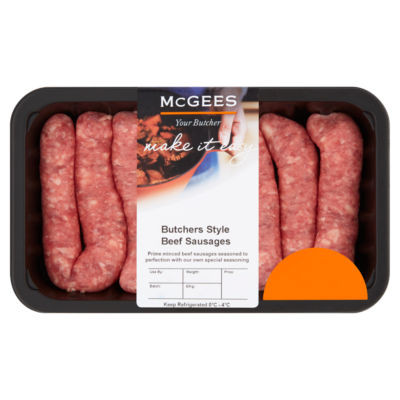 McGees Your Butcher Butchers Style Beef Sausages 360g