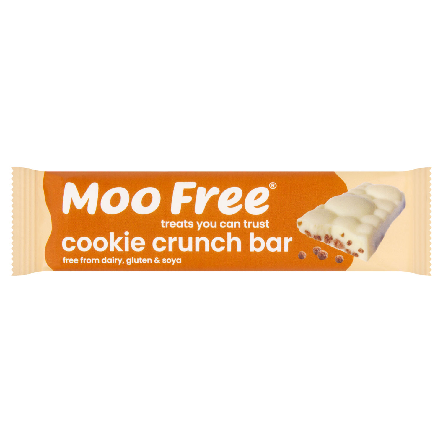 Moo Free Cookie Crunch White Cocoa Bar 35g