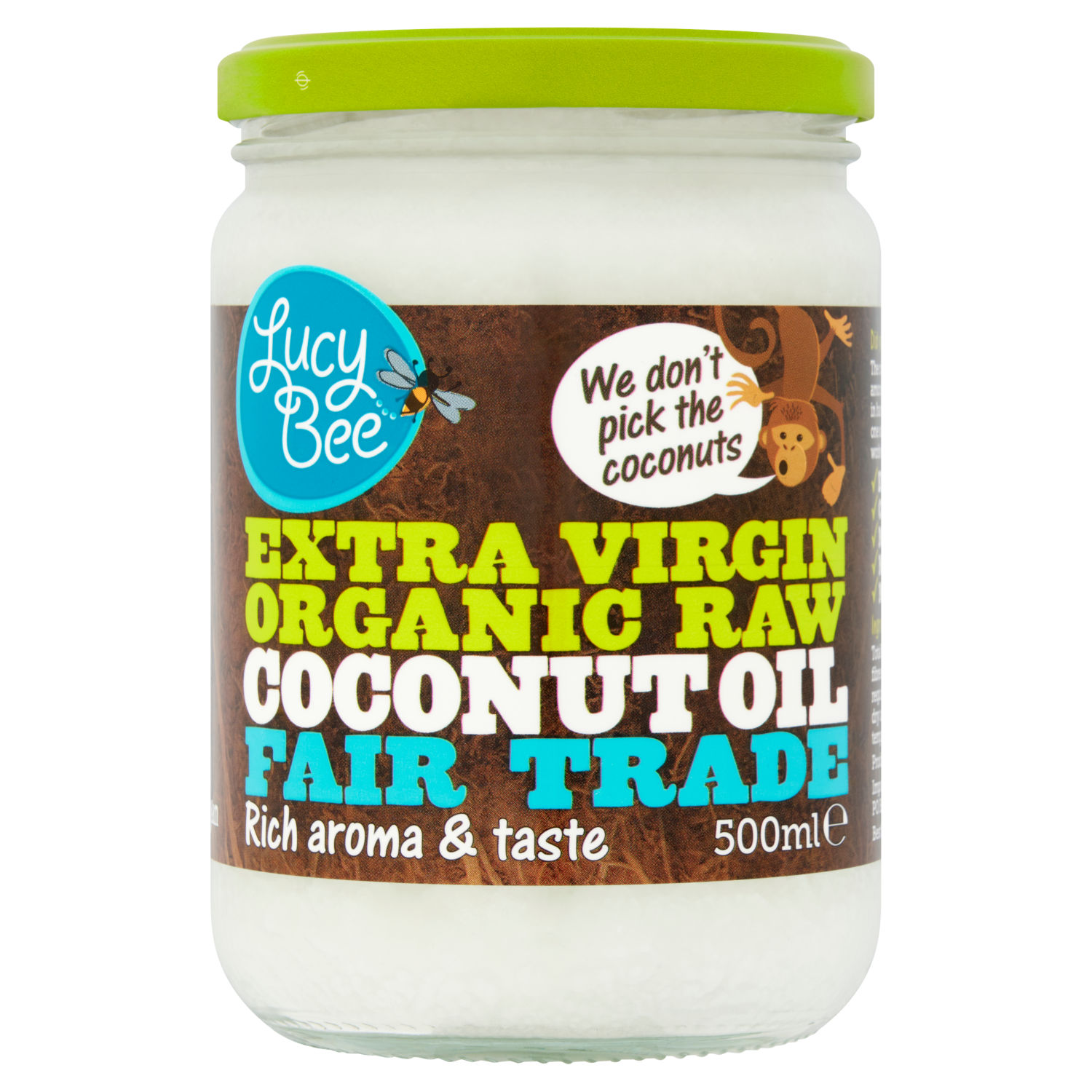 Lucy Bee Extra Virgin Organic Raw Coconut Oil Fair Trade 500ml