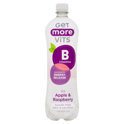 GET MORE Vits B Vitamins Still Water - Apple & Raspberry 1 Litre