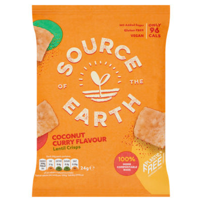 Source of the Earth Coconut Curry Flavour Lentil Crisps