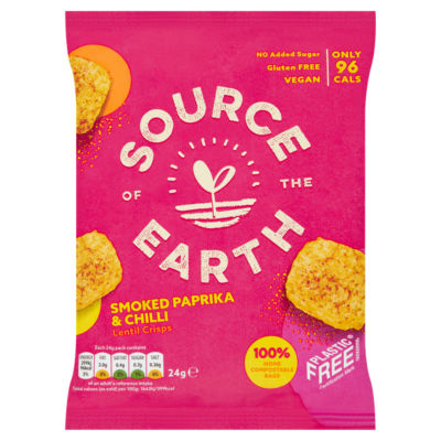 Source of the Earth Smoked Paprika & Chilli Lentil Crisps
