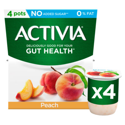 Activia Peach No Added Sugar Fat Free Yoghurt