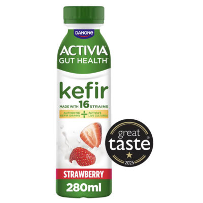 Activia Kefir Strawberry Gut Health Fruit Yoghurt Drink, 280G