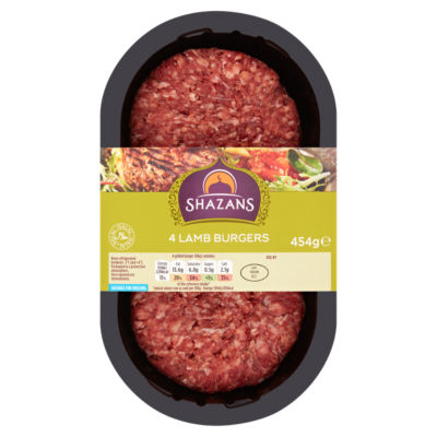 Shazans 4 Lamb Burgers 454g