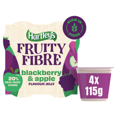 Hartleys Fruity Fibre Blackberry & Apple Flavour Jelly Pots 4 x 115g (460g)