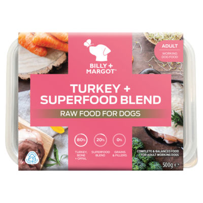 Billy + Margot Adult Turkey + Superfood Blend Raw Food for Dogs