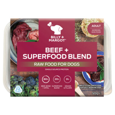 Billy + Margot Beef + Superfood Blend Raw Food for Dogs