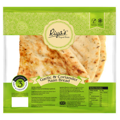 Riyas Original Recipe 3 Garlic & Coriander Naan Bread