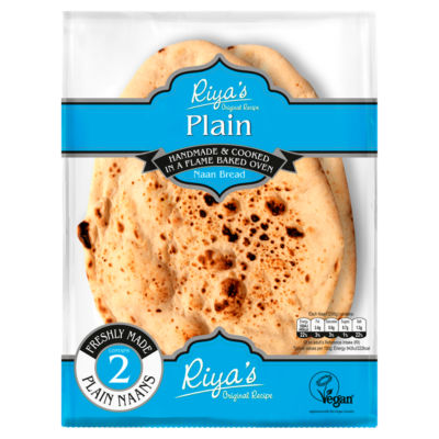 Riyas Original Recipe 2 Plain Naan Bread