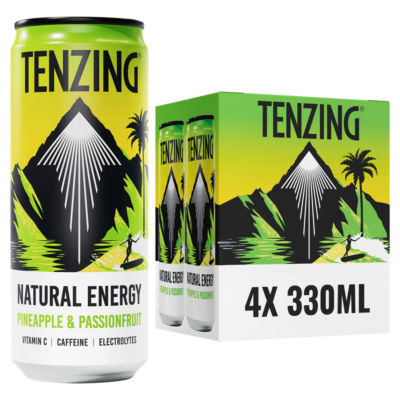 Tenzing Energy Drink Pineapple & Passion Fruit 4X330ml