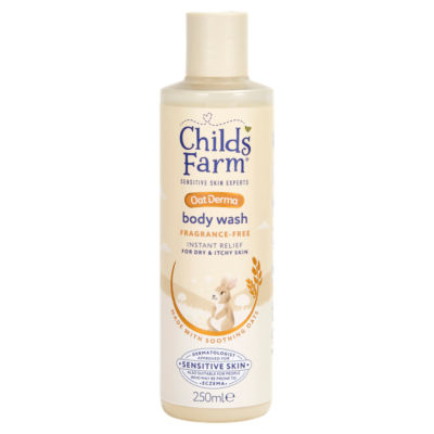 Childs Farm OatDerma Body Wash 250ml, Fragrance Free, Sensitive Skin, Baby Kids Shower Gel