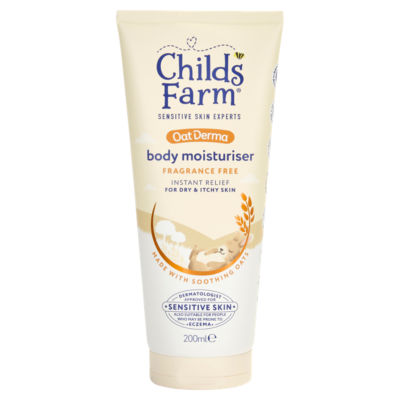 Childs Farm Oatderma Body Moisturiser 200Ml, Fragrance Free, Sensitive Skin, Baby Kids Hydrating Formula