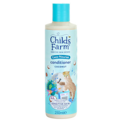 Childs Farm Coco-Nourish Coconut Conditioner 250ml, Dry Curly Hair, Kids Tear Free Formula