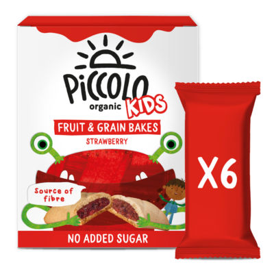 Piccolo Organic Kids Fruit & Grain Bakes Strawberry Bars 6 X 22G (132G)