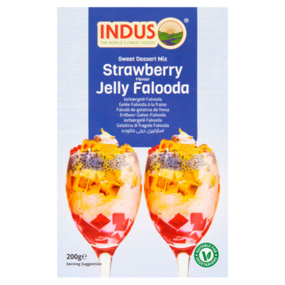 Indus Strawberry Flavour Jelly Falooda Sweet Dessert Mix