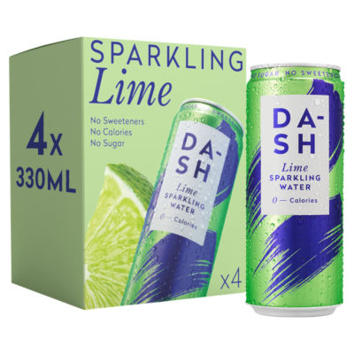 Dash Lime Sparkling Water 4 x 330ml