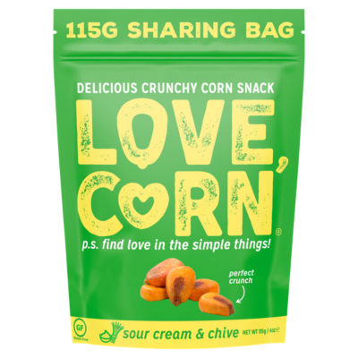 LOVE CORN Sour Cream & Chive Delicious Crunchy Corn 115g