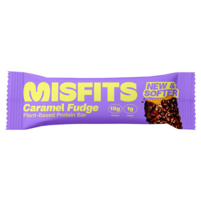 Misfits plant based caramel fudge protein bar