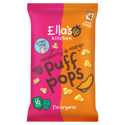 Ella's Kitchen Organic Raspberry And Mango Puff Pops 4X9g