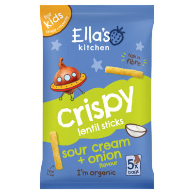 Ella's Kitchen Sour Cream + Onion Flavour Crispy Lentil Sticks 5 x 10g (50g)