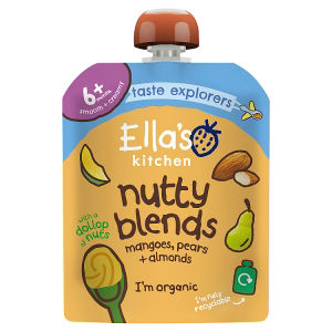 Ella's Kitchen Organic Nutty Blends Mangoes, Pears + Almonds Baby Food Pouch 6 months + 85g