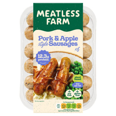 Meatless Farm Pork & Apple Style Sausages 300g